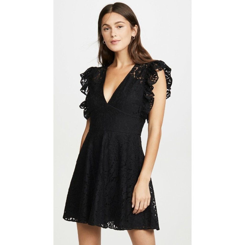 La Maison Talulah Closer To You Black Lace Mini Dress Size L